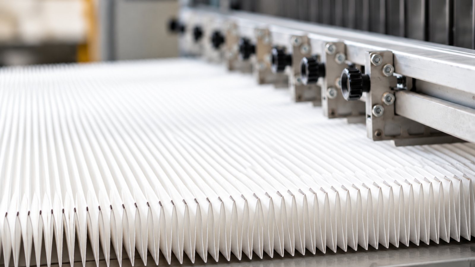 Minipleat media on the production line