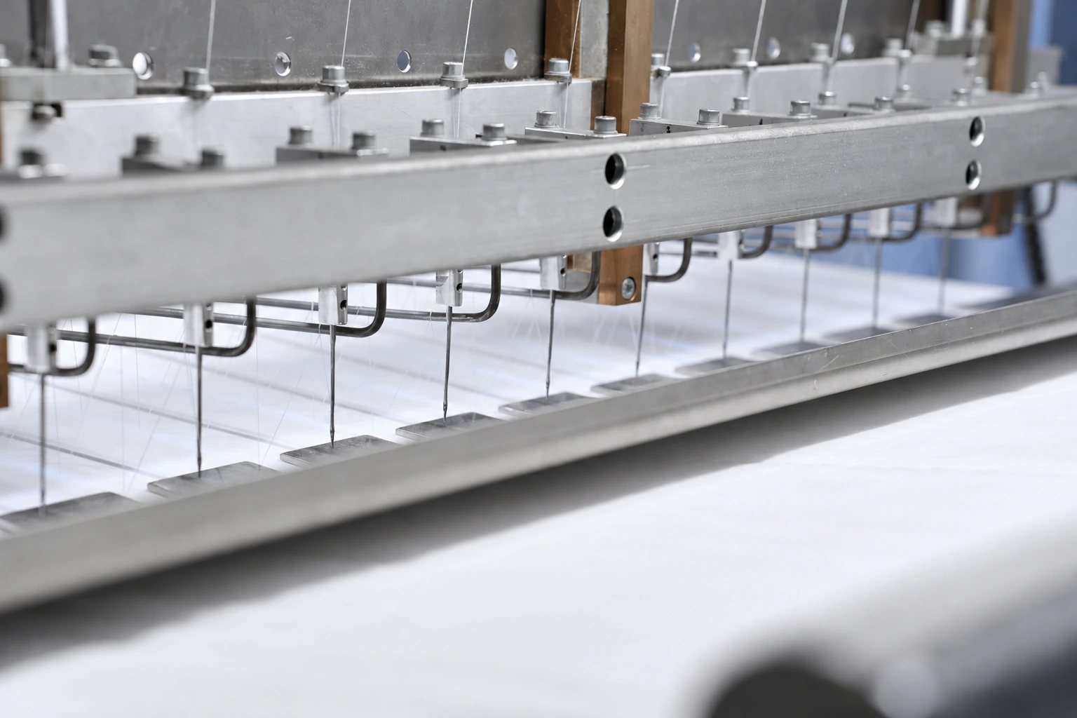Pocket filter media being sewn